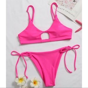NWT Hot Pink Cut Out Bikini